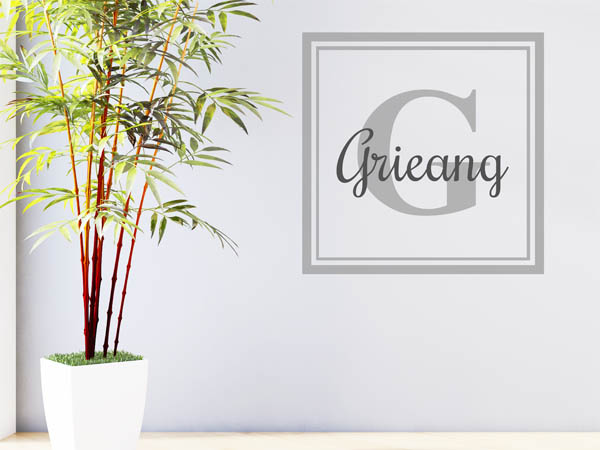 Wandtattoo Grieang als eckiges Monogramm
