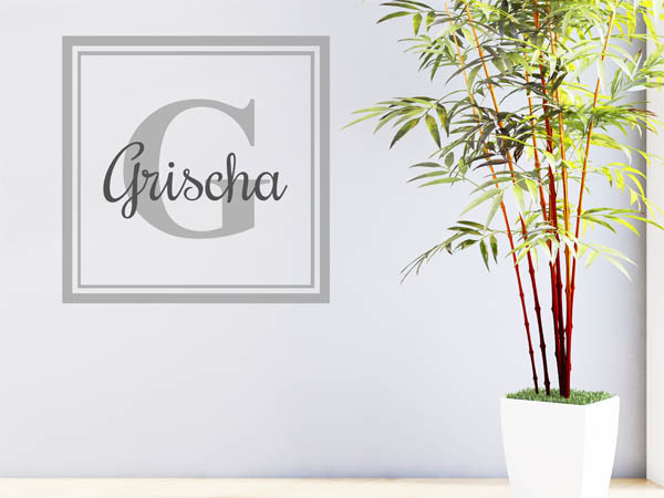 Wandtattoo Grischa als eckiges Monogramm