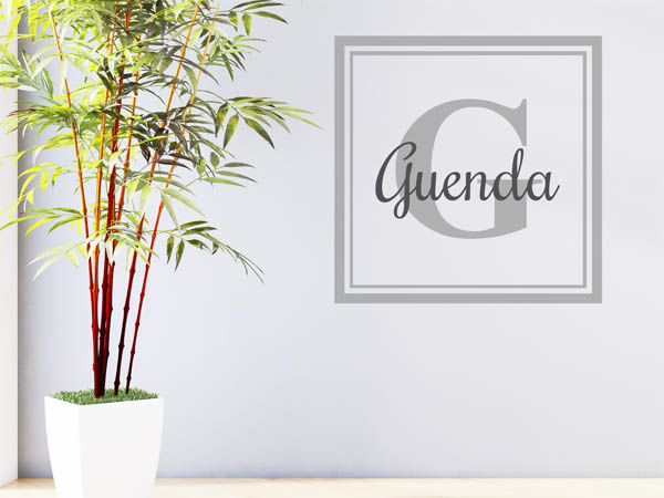 Wandtattoo Guenda als eckiges Monogramm