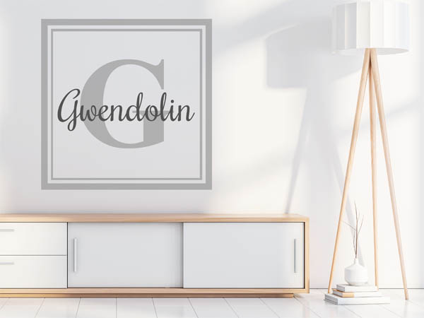 Wandtattoo Gwendolin als eckiges Monogramm