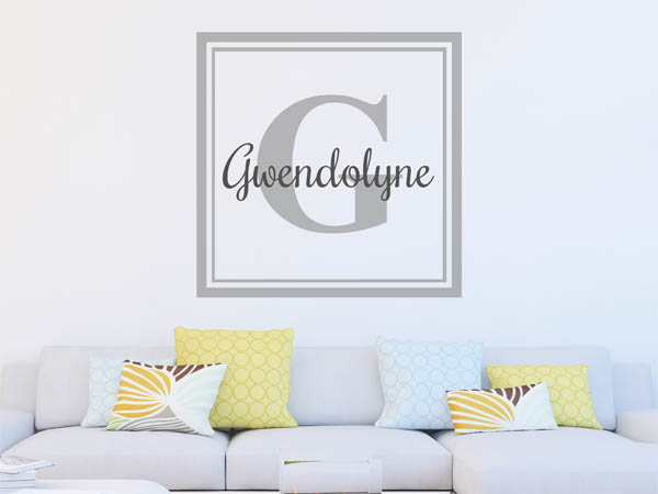 Wandtattoo Gwendolyne als eckiges Monogramm