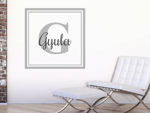 Wandtattoo Gyula als eckiges Monogramm