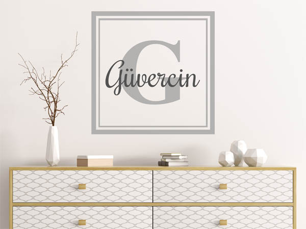 Wandtattoo Güvercin als eckiges Monogramm
