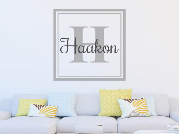 Wandtattoo Haakon als eckiges Monogramm