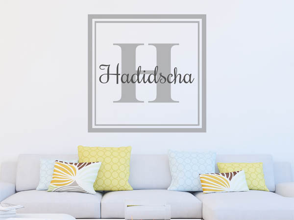 Wandtattoo Hadidscha als eckiges Monogramm