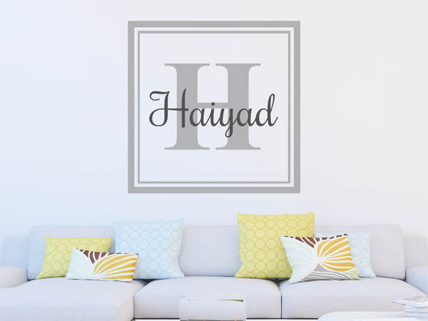Wandtattoo Haiyad als eckiges Monogramm
