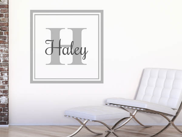 Wandtattoo Haley als eckiges Monogramm