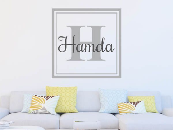 Wandtattoo Hamda als eckiges Monogramm