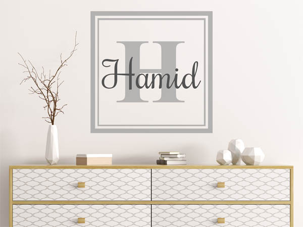 Wandtattoo Hamid als eckiges Monogramm
