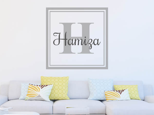 Wandtattoo Hamiza als eckiges Monogramm