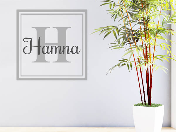 Wandtattoo Hamna als eckiges Monogramm