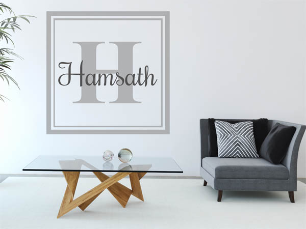 Wandtattoo Hamsath als eckiges Monogramm