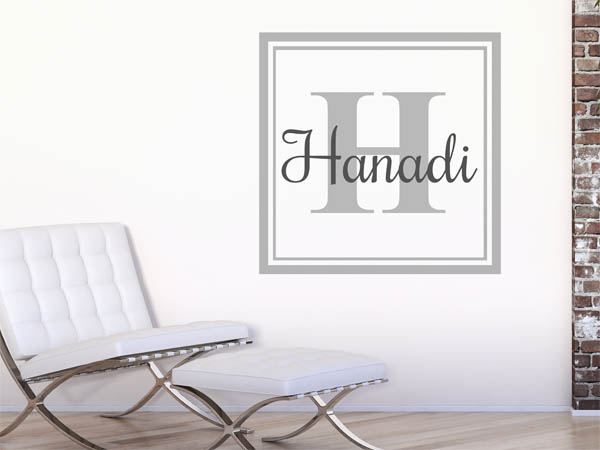 Wandtattoo Hanadi als eckiges Monogramm