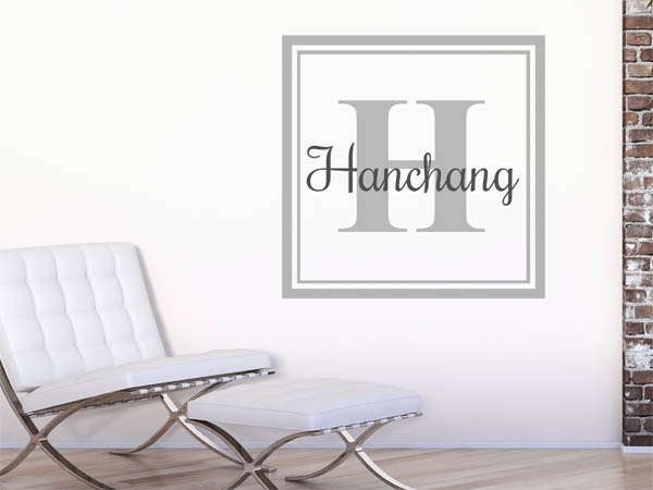 Wandtattoo Hanchang als eckiges Monogramm