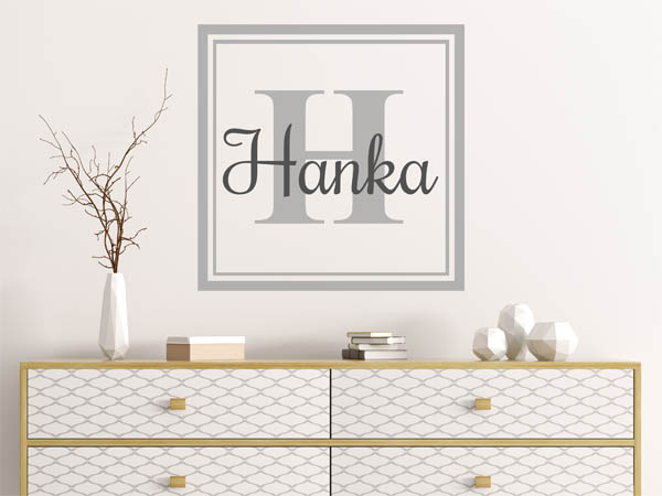 Wandtattoo Hanka als eckiges Monogramm