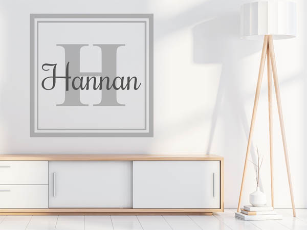 Wandtattoo Hannan als eckiges Monogramm