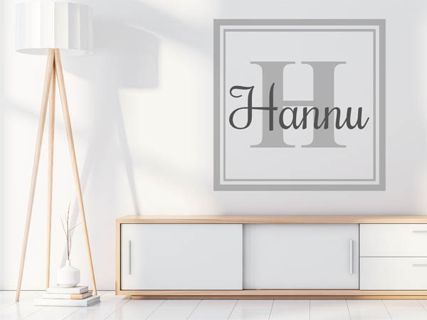 Wandtattoo Hannu als eckiges Monogramm