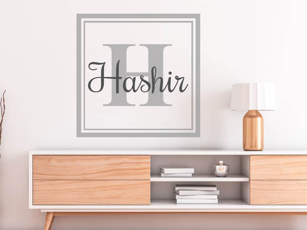 Wandtattoo Hashir als eckiges Monogramm