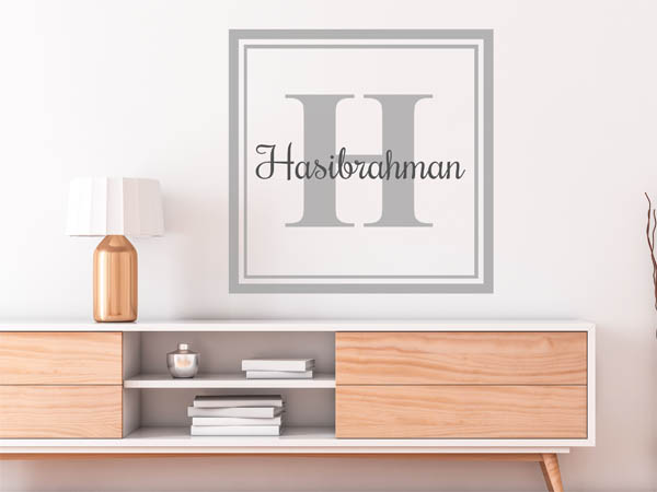 Wandtattoo Hasibrahman als eckiges Monogramm