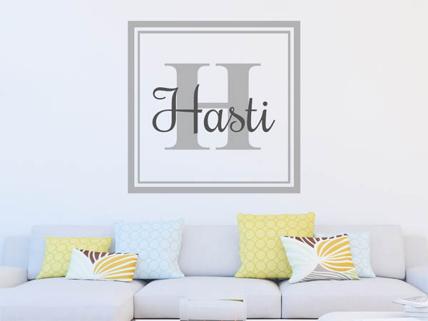 Wandtattoo Hasti als eckiges Monogramm