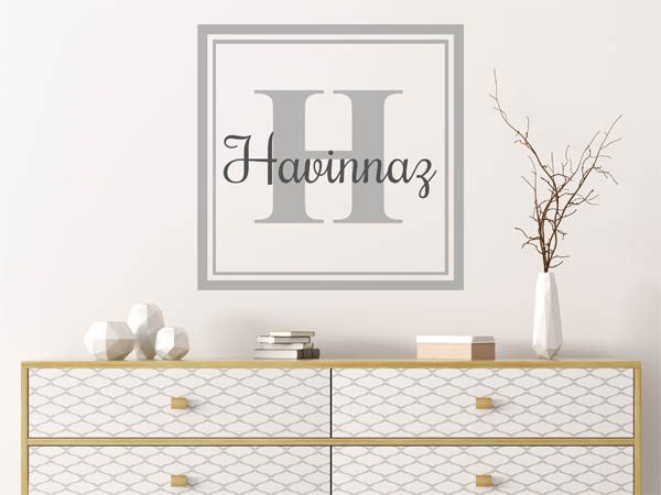 Wandtattoo Havinnaz als eckiges Monogramm