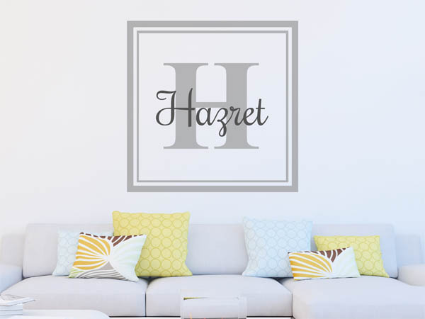 Wandtattoo Hazret als eckiges Monogramm