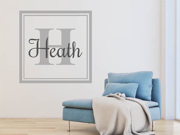 Wandtattoo Heath als eckiges Monogramm