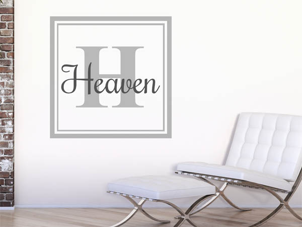 Wandtattoo Heaven als eckiges Monogramm