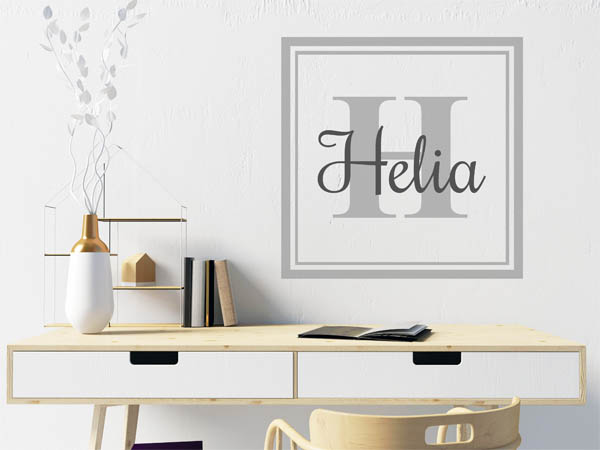 Wandtattoo Helia als eckiges Monogramm