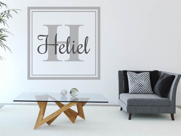 Wandtattoo Heliel als eckiges Monogramm