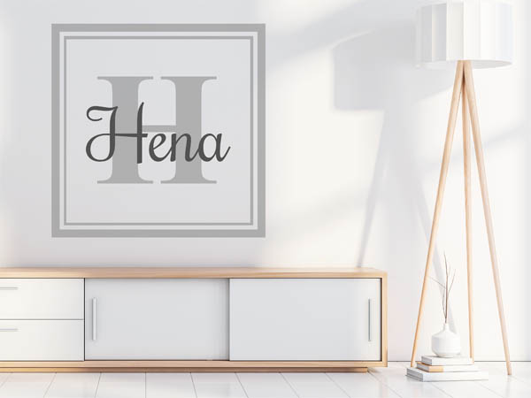 Wandtattoo Hena als eckiges Monogramm