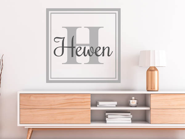 Wandtattoo Hewen als eckiges Monogramm