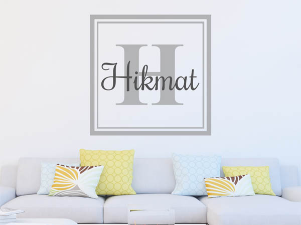 Wandtattoo Hikmat als eckiges Monogramm