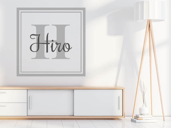 Wandtattoo Hiro als eckiges Monogramm