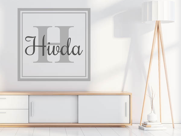 Wandtattoo Hivda als eckiges Monogramm