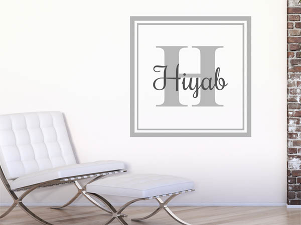 Wandtattoo Hiyab als eckiges Monogramm