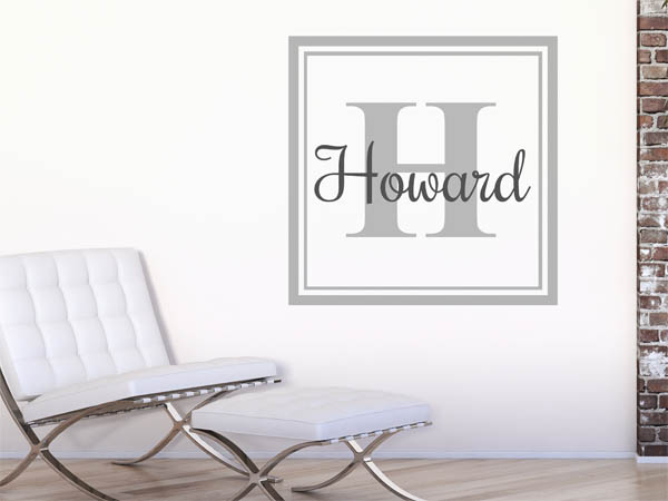 Wandtattoo Howard als eckiges Monogramm