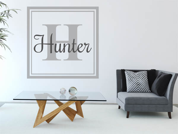 Wandtattoo Hunter als eckiges Monogramm