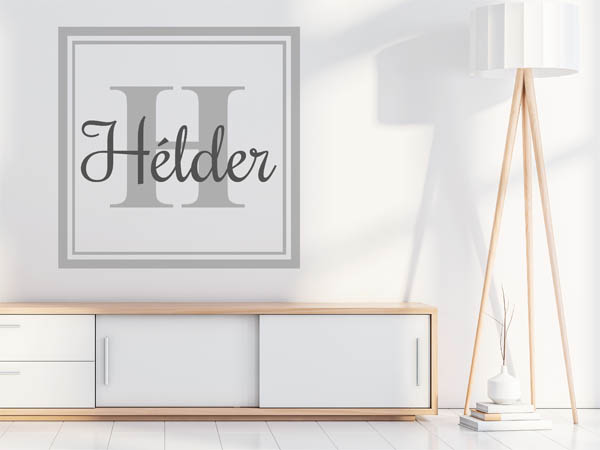 Wandtattoo Hélder als eckiges Monogramm