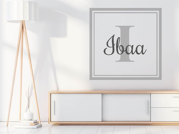 Wandtattoo Ibaa als eckiges Monogramm