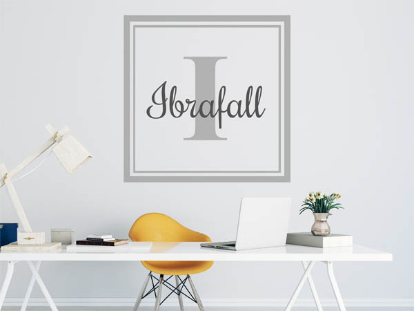 Wandtattoo Ibrafall als eckiges Monogramm