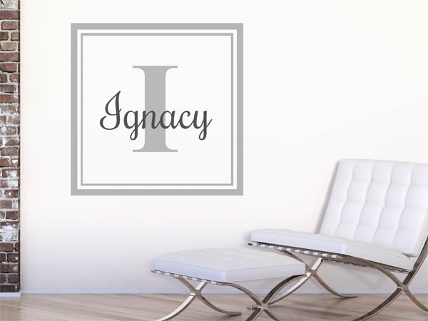 Wandtattoo Ignacy als eckiges Monogramm
