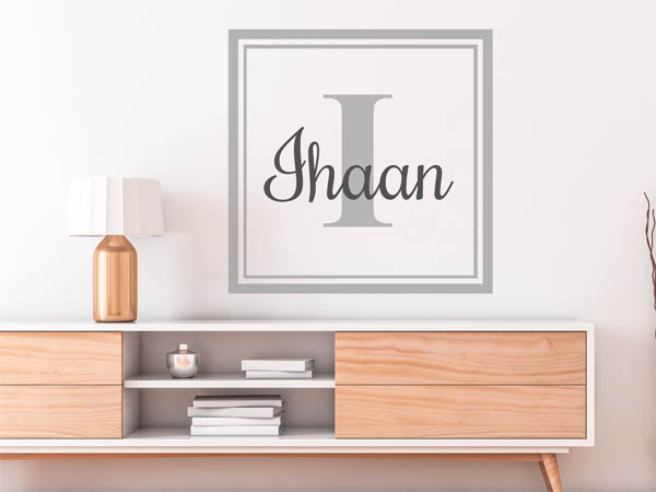 Wandtattoo Ihaan als eckiges Monogramm