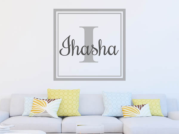 Wandtattoo Ihasha als eckiges Monogramm