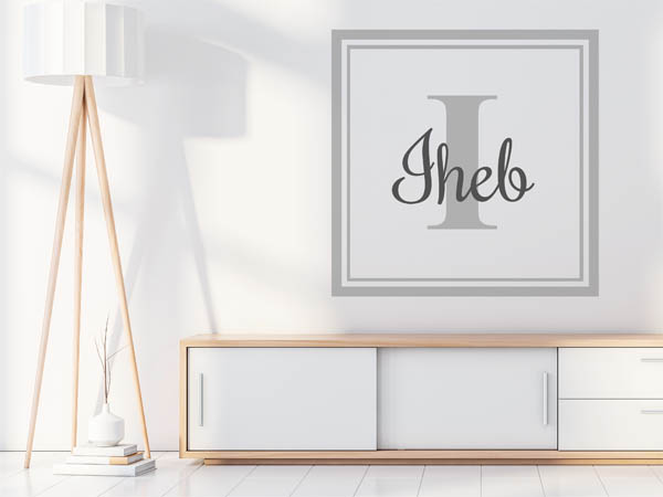 Wandtattoo Iheb als eckiges Monogramm