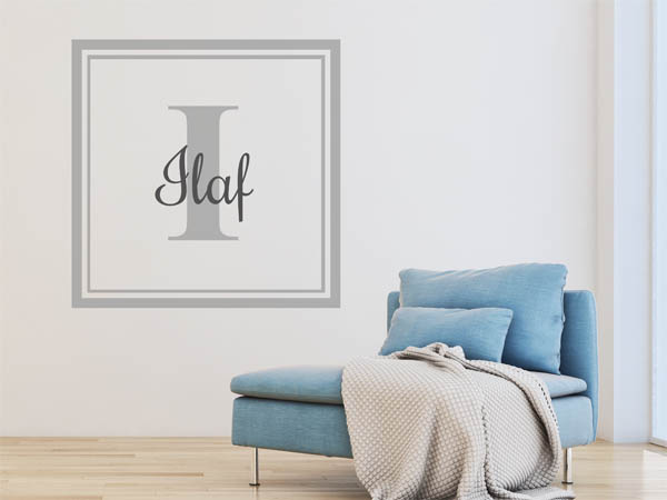 Wandtattoo Ilaf als eckiges Monogramm