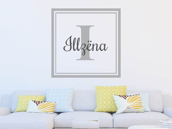 Wandtattoo Illzëna als eckiges Monogramm