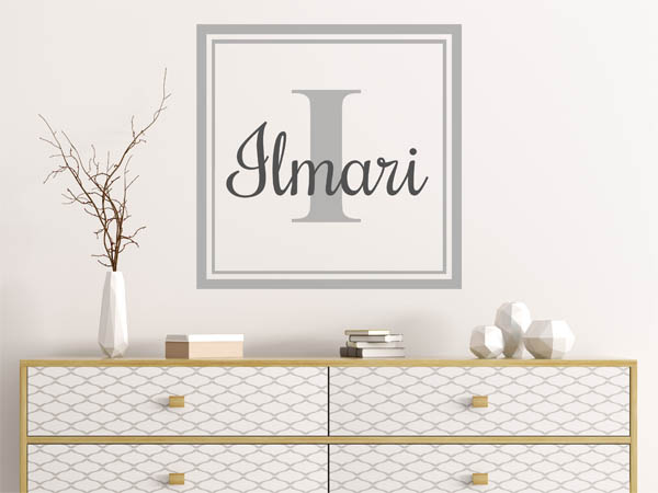 Wandtattoo Ilmari als eckiges Monogramm
