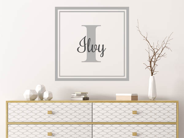 Wandtattoo Ilvy als eckiges Monogramm