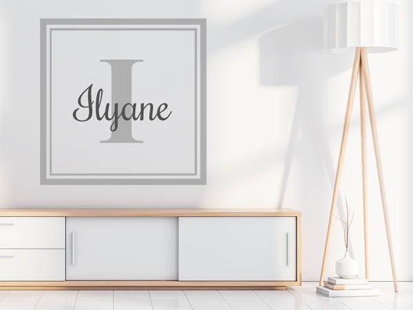 Wandtattoo Ilyane als eckiges Monogramm